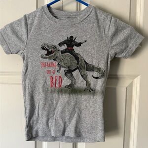 Carter's Gray T-Shirt with Dinosaur and Ninja Print